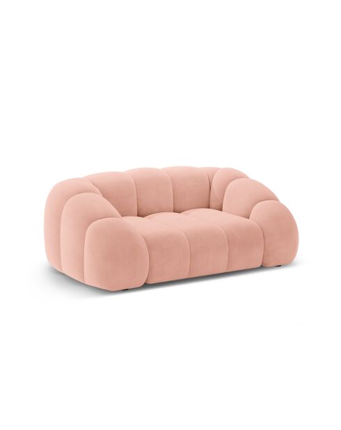 Roze fluwelen bank Lyna - 180x114x72 cm