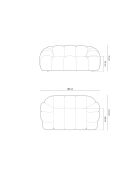 Sofa Lyna aus rosafarbenem Samt - 180x114x72 cm