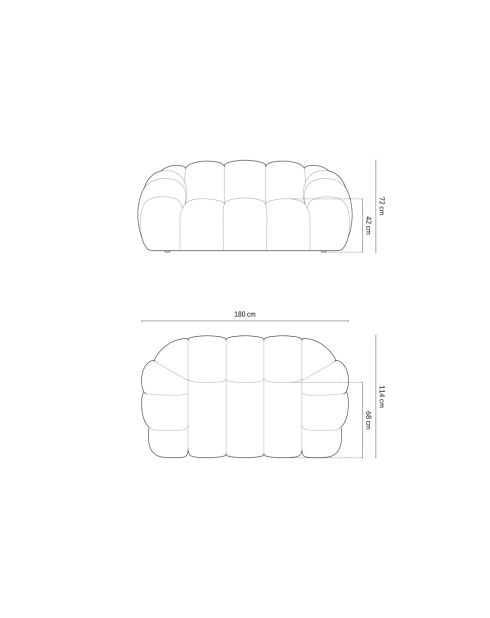 Sofa Lyna aus rosafarbenem Samt - 180x114x72 cm