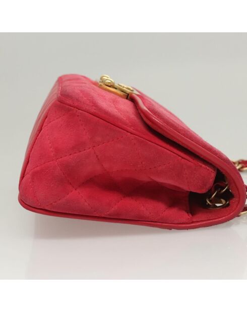 Bolso con solapa de coral rosa Pagoda - 20x12x7 cm - Buen estado