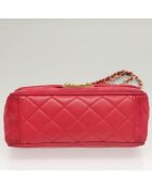 Bolso con solapa de coral rosa Pagoda - 20x12x7 cm - Buen estado