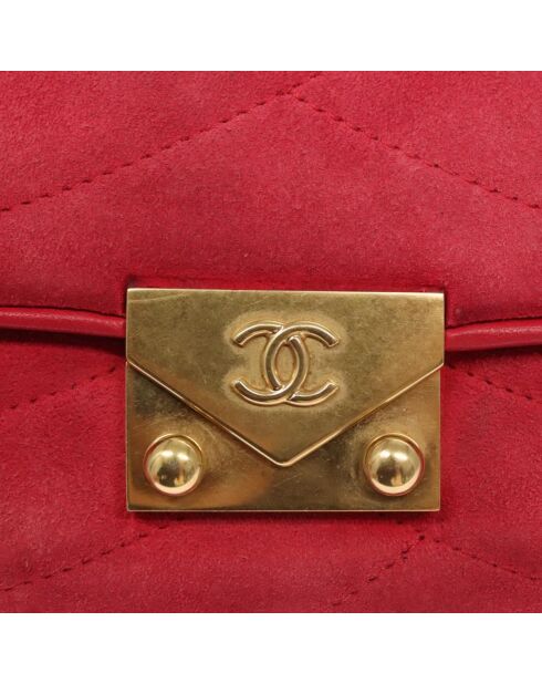 Bolso con solapa de coral rosa Pagoda - 20x12x7 cm - Buen estado