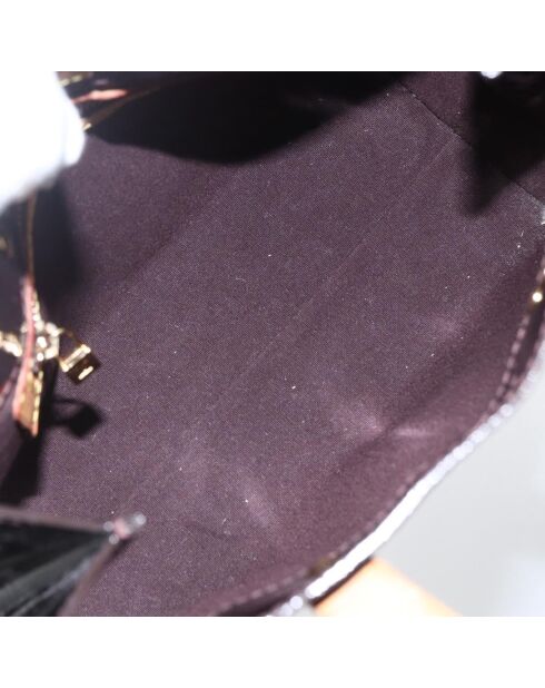 Bolsa de lectura negra patentada/marrón claro - 23x18x9,5 cm - Buen estado