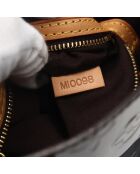 Bolsa de lectura negra patentada/marrón claro - 23x18x9,5 cm - Buen estado