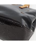 Bolsa de lectura negra patentada/marrón claro - 23x18x9,5 cm - Buen estado