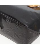 Bolsa de lectura negra patentada/marrón claro - 23x18x9,5 cm - Buen estado