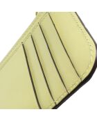 Gele leren portemonnee met ritssluiting - 13,5x8,5 cm - Uitstekende conditie