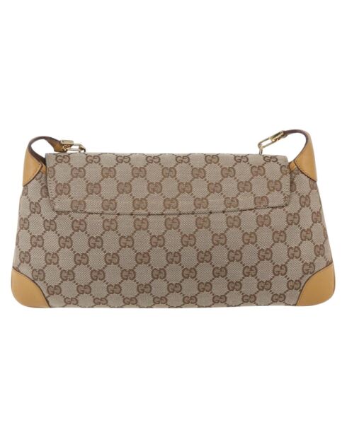 Beigefarbene Schultertasche mit Tiger-Charm - 32x15x32 cm - Guter Zustand