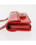 Oranje schoudertas met kettingklep - 27x12x3 cm - Goede conditie