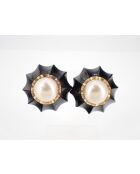 Boucles d'oreilles vintage Noires - Diamètre 3.5 cm - Très bon état