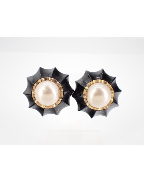 Boucles d'oreilles vintage Noires - Diamètre 3.5 cm - Très bon état