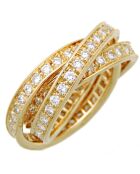 Trinity Goldring mit Diamanten - Sehr guter Zustand