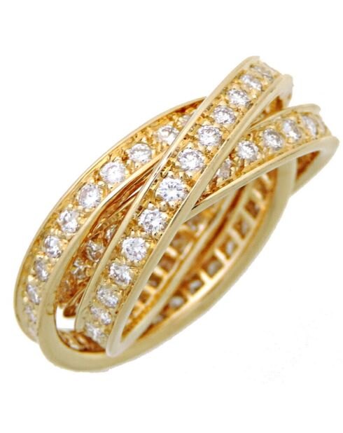 Trinity Goldring mit Diamanten - Sehr guter Zustand