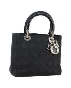 Schwarze Vintage Lady Dior Tasche - 11x19x24 cm - Guter Zustand