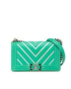 Grüne Jungentasche mit Klappe - 25x15x7 cm - Sehr guter Zustand