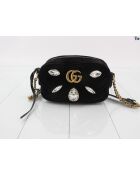 GG Marmont Zwarte tas met klep - 14x6x20 cm - Goede staat