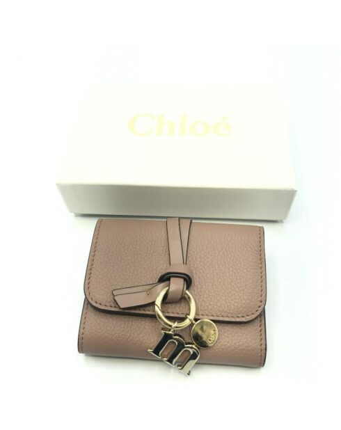 Beigefarbene Brieftasche mit dreifach gefaltetem Alphabet - 11x 9 - Sehr guter Zustand