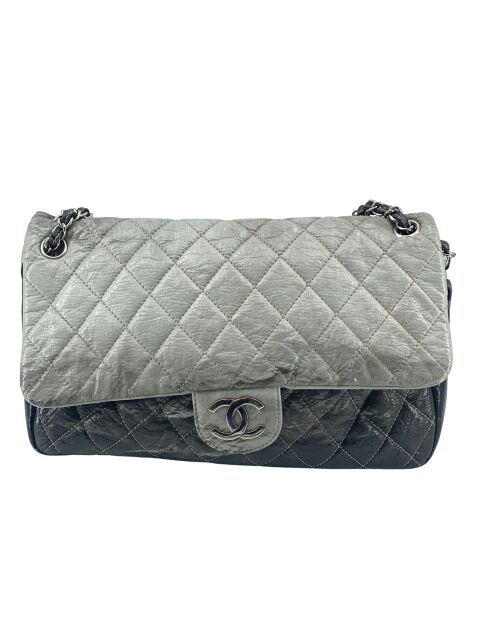 Sac Melrose à rabat dégradé Gris / Noir - 30x8x20 cm - Bon état