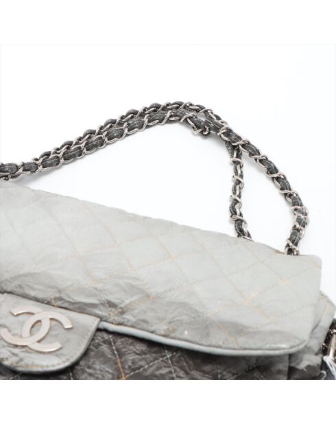 Sac Melrose à rabat dégradé Gris / Noir - 30x8x20 cm - Bon état