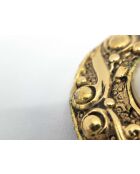 Boucles d'oreilles clips rondes vintage CC dorées - Bon état