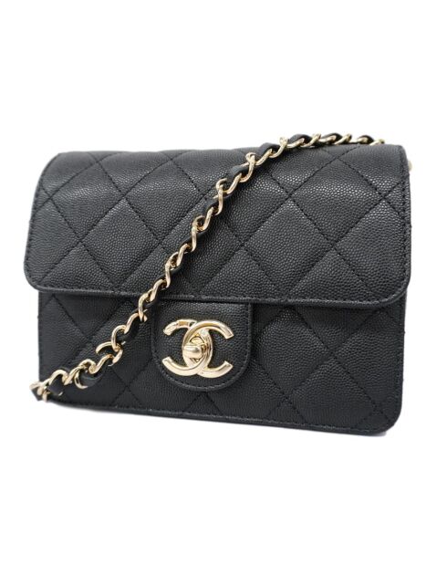 Sac matelassé cuir noir - 18x8x14 cm - Excellent état