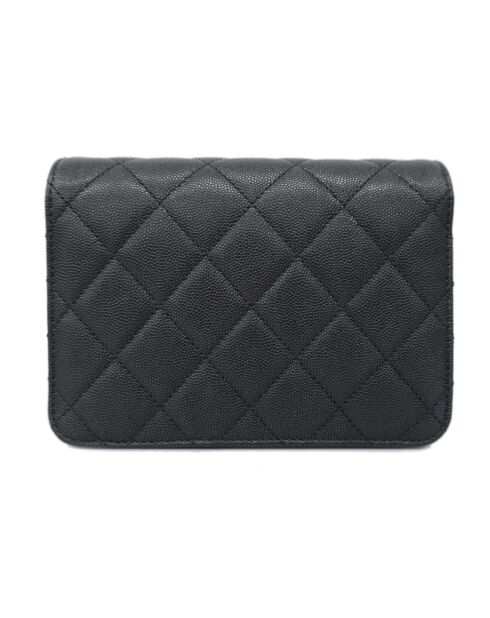 Sac matelassé cuir noir - 18x8x14 cm - Excellent état