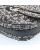 Vintage-Umhängetasche mit CD-Klappe Schwarz/Marineblau - 36x7x27 cm - Guter Zustand