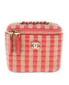 Vanity case classique avec chaîne Rouge - 10x9x7 cm - Très bon état