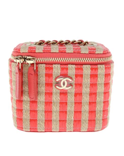 Vanity case classique avec chaîne Rouge - 10x9x7 cm - Très bon état