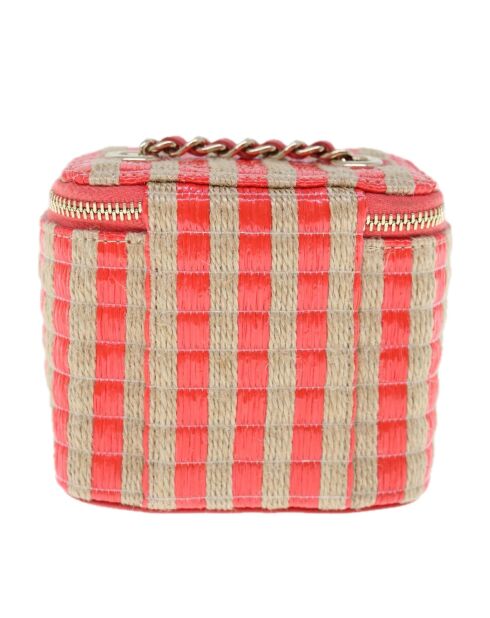 Vanity case classique avec chaîne Rouge - 10x9x7 cm - Très bon état