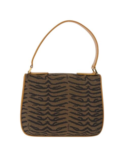 Vintage bruine schoudertas met tijgerprint - 23x4x20 cm - Goede conditie