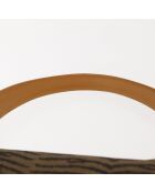 Vintage bruine schoudertas met tijgerprint - 23x4x20 cm - Goede conditie