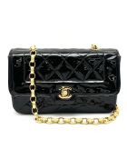 Vintage tas met vierkante klep, heruitgave, zwart - 8x17x28 cm - Goede conditie