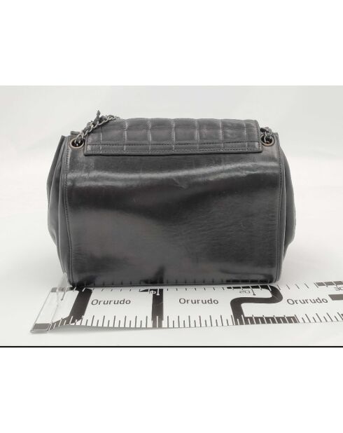 Vintage-Tasche mit quadratischer Klappe, Neuauflage, Schwarz - 8x17x28 cm - Guter Zustand