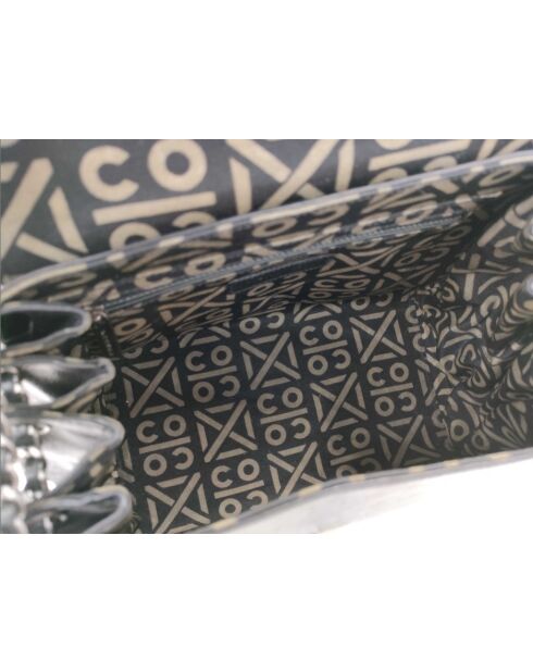 Vintage-Tasche mit quadratischer Klappe, Neuauflage, Schwarz - 8x17x28 cm - Guter Zustand