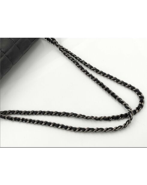 Vintage-Tasche mit quadratischer Klappe, Neuauflage, Schwarz - 8x17x28 cm - Guter Zustand