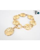 Goldenes CC Link Manschettenarmband - 21 cm - Guter Zustand