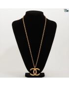 Collier pendentif fleur CC doré - Excellent état