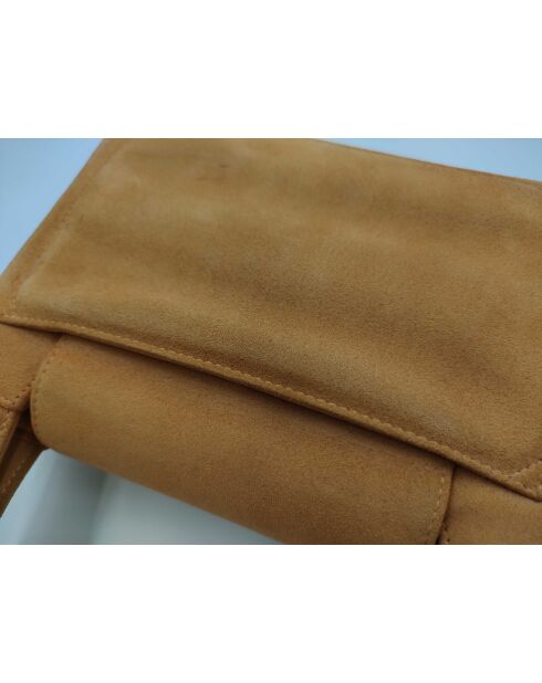 Bolsa de compras Kelly con asa superior marrón - 20,5x16x5,3 cm - Buen estado