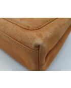 Bolsa de compras Kelly con asa superior marrón - 20,5x16x5,3 cm - Buen estado