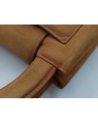 Bolsa de compras Kelly con asa superior marrón - 20,5x16x5,3 cm - Buen estado