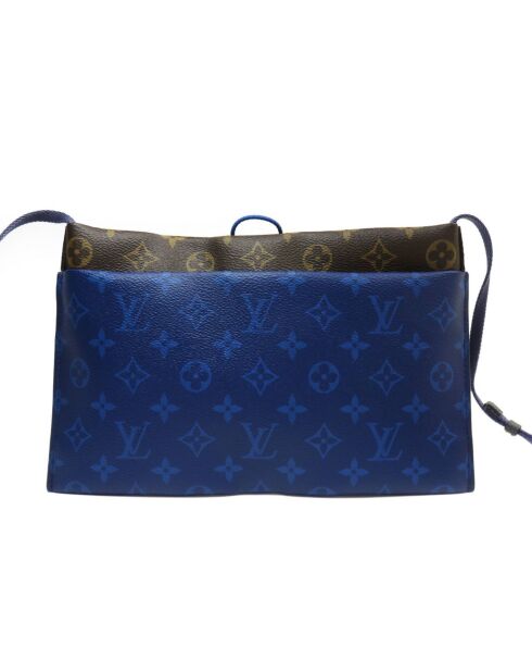 Bolsa de exterior marrón/azul - 29x3x17 cm - Excelente estado