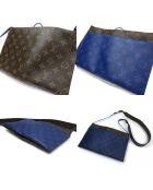 Bolsa de exterior marrón/azul - 29x3x17 cm - Excelente estado