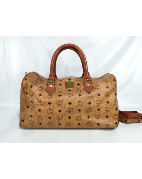 Klassieke beige bedrukte tas - 38x22x18 cm - Goede staat