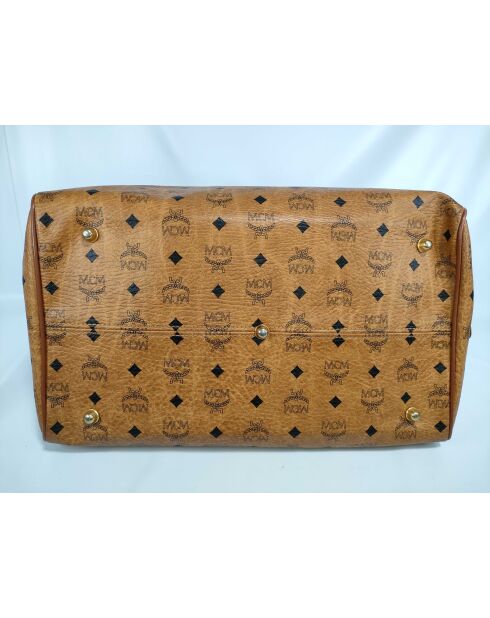 Klassieke beige bedrukte tas - 38x22x18 cm - Goede staat