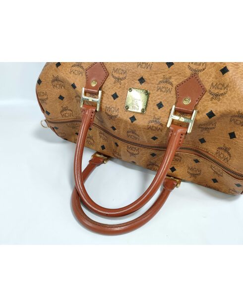 Klassieke beige bedrukte tas - 38x22x18 cm - Goede staat