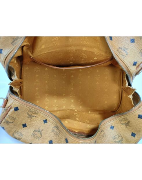 Klassieke beige bedrukte tas - 38x22x18 cm - Goede staat