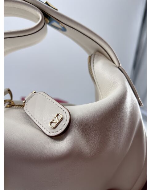 Weiße Schultertasche mit Rüschen - 30x20x4 cm - Sehr guter Zustand