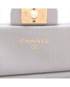 Porte -cartes à rabat avec bandoulière chaîne Gris perle - 9.5x11x3 cm - Très bon état