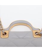 Porte -cartes à rabat avec bandoulière chaîne Gris perle - 9.5x11x3 cm - Très bon état